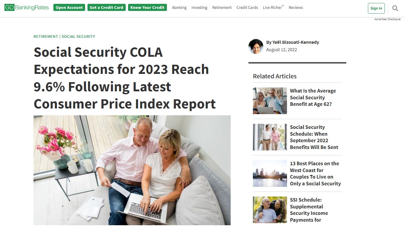 Social Security COLA Expectations for 2023 Reach 9.6% Following Latest ...